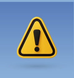 3d Yellow Warning Sign With Exclamation Mark