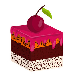 Cake Slice With Cherry