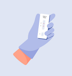 Doctor In Glove Holding Antigen Test Kit