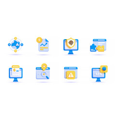 Modern 3d Blue Icons 3