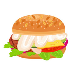 Sauce Burger Icon Cartoon Cheese Bun