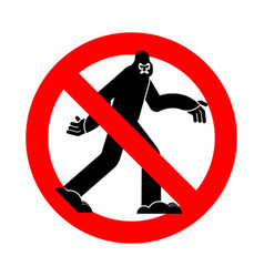 Stop Bigfoot Ban Yeti Red Prohibition Road Sign