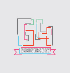 64th Years Anniversary Logo Birthday Celebration