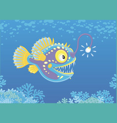 Anglerfish Hunting Deep In A Sea