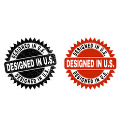 Designed In Us Black Rosette Stamp Seal