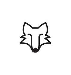 Fox Logo Black And White Outline Design