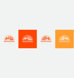 Letter Ah And Ha Sunrise Logo Set Suitable