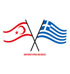 Northern Cyprus And Greece Flags Crossed