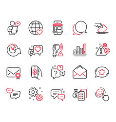 Set Of Technology Icons Related To Heart