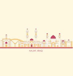 Cartoon Skyline Panorama Of City Of Najaf Iraq