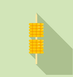 Corn Bbq Stick Icon Flat Grill Food