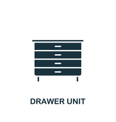 Drawer Unit Icon Monochrome Simple Interior