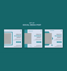 Set Of Creative Agency Social Media Posts