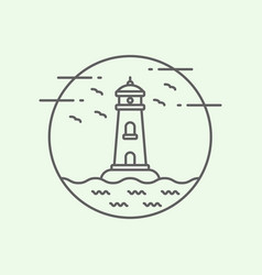 Badge Light House Icon Symbol Logo Design