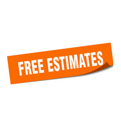 Free Estimates Sticker Square Isolated Label Sign