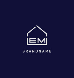 Initial Letter Em Roof Real Estate Logo Design