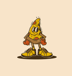 Mascot Character Of A Pizza Slice In An Upright