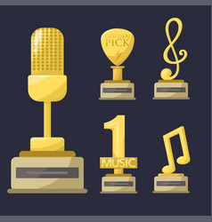 Gold Rock Star Trophy Music Notes Best