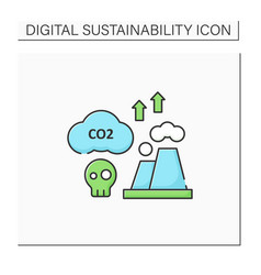 Greenhouse Gas Emission Color Icon