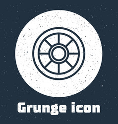 Grunge Line Safe Icon Isolated On Grey Background