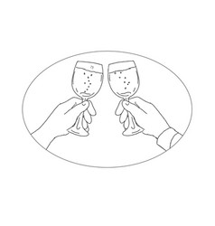 Hands With Wine Glass Toasting Drawing