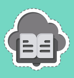 Sticker Line Cut Cloud Book Related To Learning