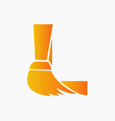 Letter L House Cleaning Logo Concept With Clean