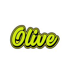 Olive Hand Drawn Lettering Template For C