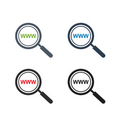 Search Website Icon Set Flat Style Eps