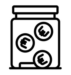 Charity Jar Money Icon Outline Financial