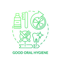 Good Oral Hygiene Green Gradient Concept Icon