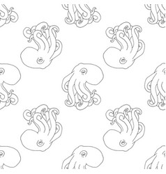 Seamless Octopus Pattern Isolated Black