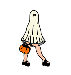 Woman In A Ghost Costume Halloween