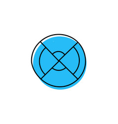 Blue Round Chart Hand Drawn Icon