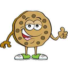 Cartoon Chocolate Chip Cookie Giving Thumbs Up