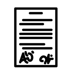 Contract Paper Document Line Icon