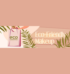 Eco Cosmetics Cartoon Banner Hand Holding Tote Bag