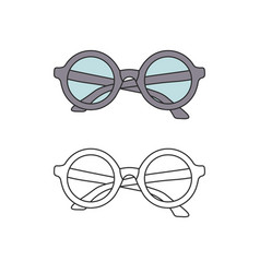 Hand-drawn outline isolated pair glasses Vector Image