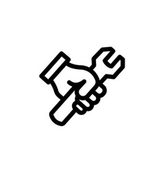 Hand Holding Wrench Tool Icon