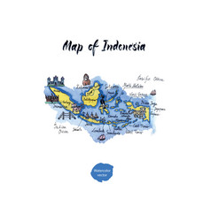 Main islands indonesia map with names Royalty Free Vector