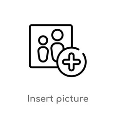 Outline Insert Picture Icon Isolated Black Simple