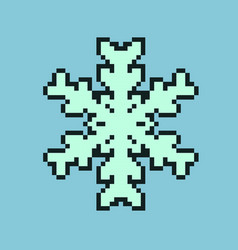 Pixel Art Snowflake Icon Cartoon