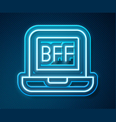 Glowing Neon Line Bff Or Best Friends Forever Icon