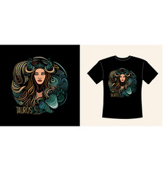 Graphic T-shirt Design With Taurus Zodiac Sign