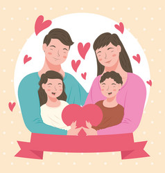 Korean Couple With Kids Card