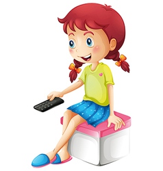 A Girl Holding Remote Control