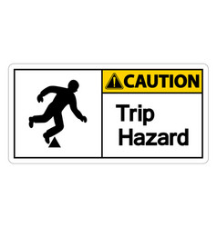 Caution Trip Hazard Symbol Sign On White