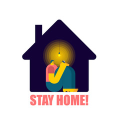 Stay At Home Man Inside House Coronavirus