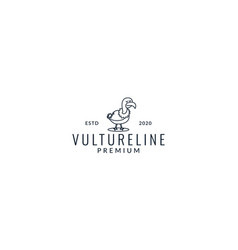 Bird Vulture Line Cute Cartoon Logo Icon