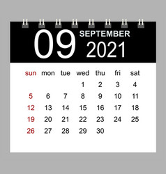 Business Calendar 2021 September Notebook